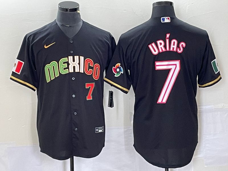 Men 2023 World Cub Mexico #7 Urias Black pink Nike MLB Jersey21->more jerseys->MLB Jersey